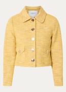 L.K.Bennett Varley cropped jack met tweed-look en klepzakken