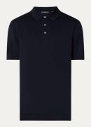 Boggi Milano Fijngebreide regular fit polo in zijdeblend