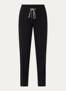 Rosner May mid waist slimt fit cropped chino in linnenblend met trekko...