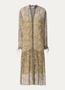 Aaiko Sophie semi-transparante midi blousejurk met slangenprint