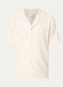 Arte Antwerp Grogebreid regular fit overhemd met opengewerkt dessin