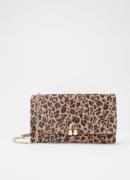 L.K.Bennett Aria clutch van geitensuède met afneembare schouderriem