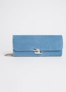 L.K.Bennett Daisy clutch van suède met afneembare schouderriem