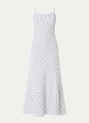 Sandro Midi jurk in linnenblend met streepprint