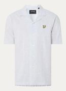 Lyle & Scott Regular fit overhemd in linnenblend met logoborduring
