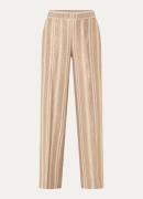Rosner Mara high waist wide fit pantalon in linnenblend met lurex
