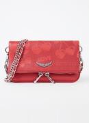 Zadig&Voltaire Rock Nano Cherry clutch van leer