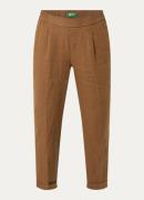 Benetton High waist tapered fit cropped pantalon van linnen