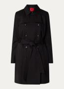 HUGO Makaras double-breasted trenchcoat met steekzakken en ceintuur