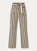 Claudia Sträter High waist wide fit pantalon met streepprint en strikc...