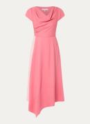L.K.Bennett Moon asymmetrische midi jurk met watervalhals