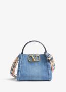 Valentino Garavani Alltime Medium handtas van denim met leren details
