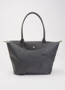 Longchamp Le Pliage Green schoudertas L met leren details