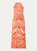 Expresso Maxi jurk met strikceintuur en print