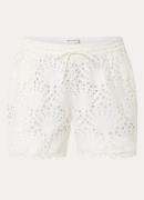 Sofie Schnoor Nina high waist straight fit korte broek met broderie