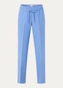 BRAX Farina mid waist straight fit broek van linnen met strikceintuur