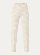 BRAX Maron mid waist regular fit pantalon met pied-de-poule dessin