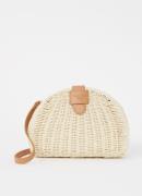L.K.Bennett Clutch van raffia met afneembare schouderriem