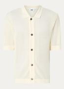 Obey Evan grofgebreide regular fit overhemd met opengewerkt dessin