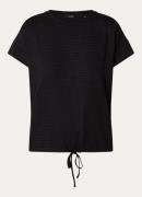 OPUS Solke T-shirt met structuur en trekkoord