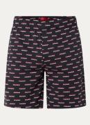 HUGO Split straight fit korte joggingbroek met logoprint