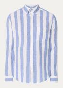 Gant Regular fit overhemd in linnenblend met streepprint