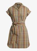 Ralph Lauren Mini blousejurk met ruitdessin en strikceintuur