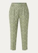 Benetton High waist cropped straight fit broek van linnen met print