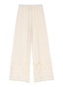 Maje Mid waist straight fit broek met opengewerkt dessin