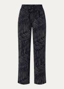 OPUS Marou high waist straight fit pantalon met print