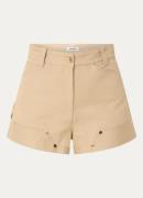 Sandro High waist straight fit korte broek met steekzakken