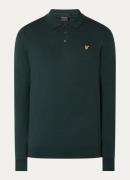 Lyle & Scott Fijngebreide regular fit polo in merino wolblend met logo