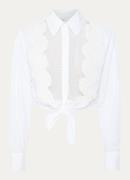 Sandro Cropped blouse met broderie