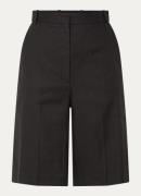 Sandro High waist loose fit korte broek in linnenblend met steekzakken