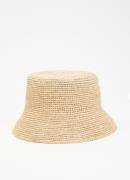 Sandro Grofgebreide bucket hoed van raffia