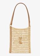 Saint Laurent Oxalis Mini crossbodytas van raffia met leren details