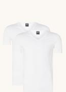 BOSS T-shirt met V-hals en stretch in 2-pack