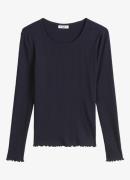 Marc O'Polo Denim Longsleeve met ribstructuur en geschulpte zoom