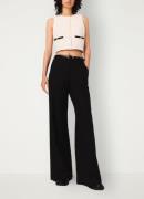 Maje Crop top met tweed-look en lurex