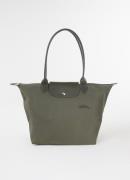 Longchamp Le Pliage Green schoudertas L met leren details