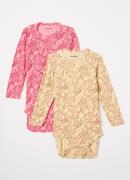 Mini Rodini Ribgebreide romper in 2-pack