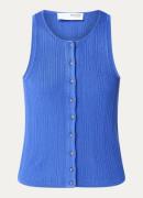 Selected Trixie mouwloze blouse met ribstructuur