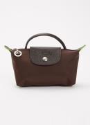 Longchamp Le Pliage Green handtas met leren details