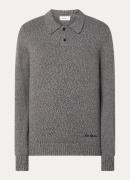 Les Deux Billy grofgebreide regular fit polo met logo