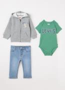 Levi's Set van slim fit jeans met sweatvest en romper 3-delig