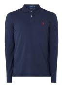 Ralph Lauren Custom Slim fit polo van piqué katoen met lange mouw