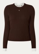 Sandro Ribgebreide top met ronde hals