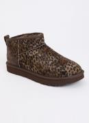 UGG Classic Ultra Mini Caspian enkellaarsje van kalfshaar met panterpr...