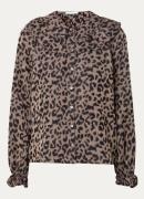 by-bar Gia blouse met ballonmouw en print