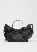 IRO Sun handtas van lamsleer met studs en afneembare schouderriem